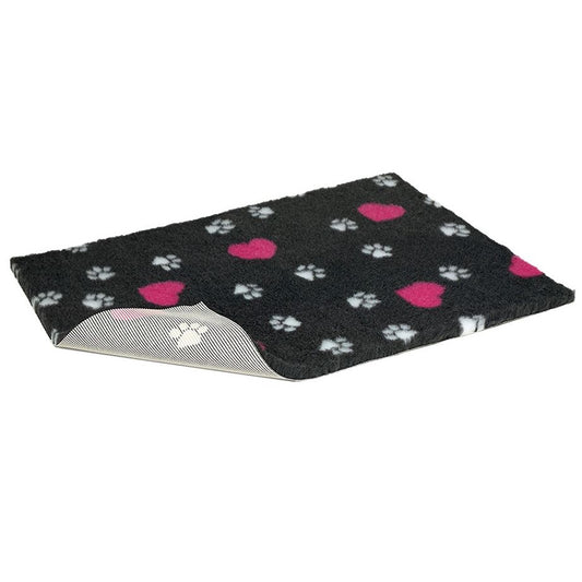 Vetbed Charcoal Heart/Paw Nonslip