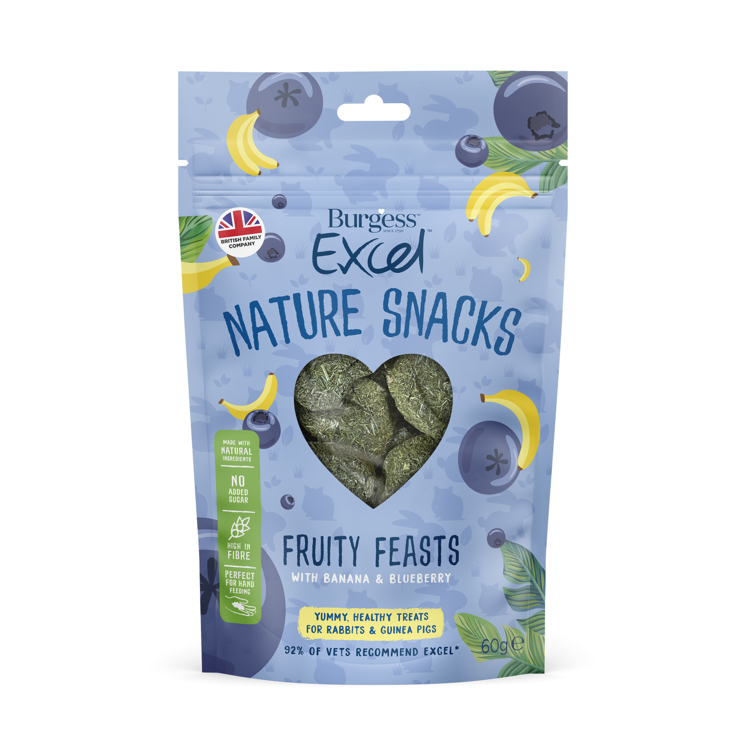Burgess Excel Nat Snack F Feasts 12x60g