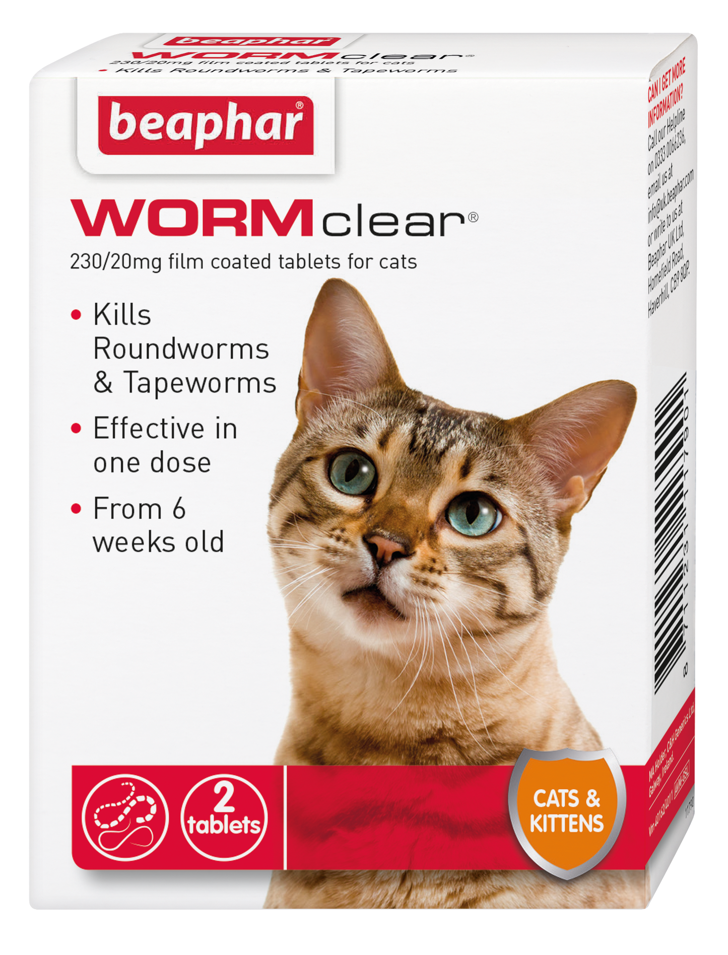 Beaphar WORMclear Cat 2 Tablets x6
