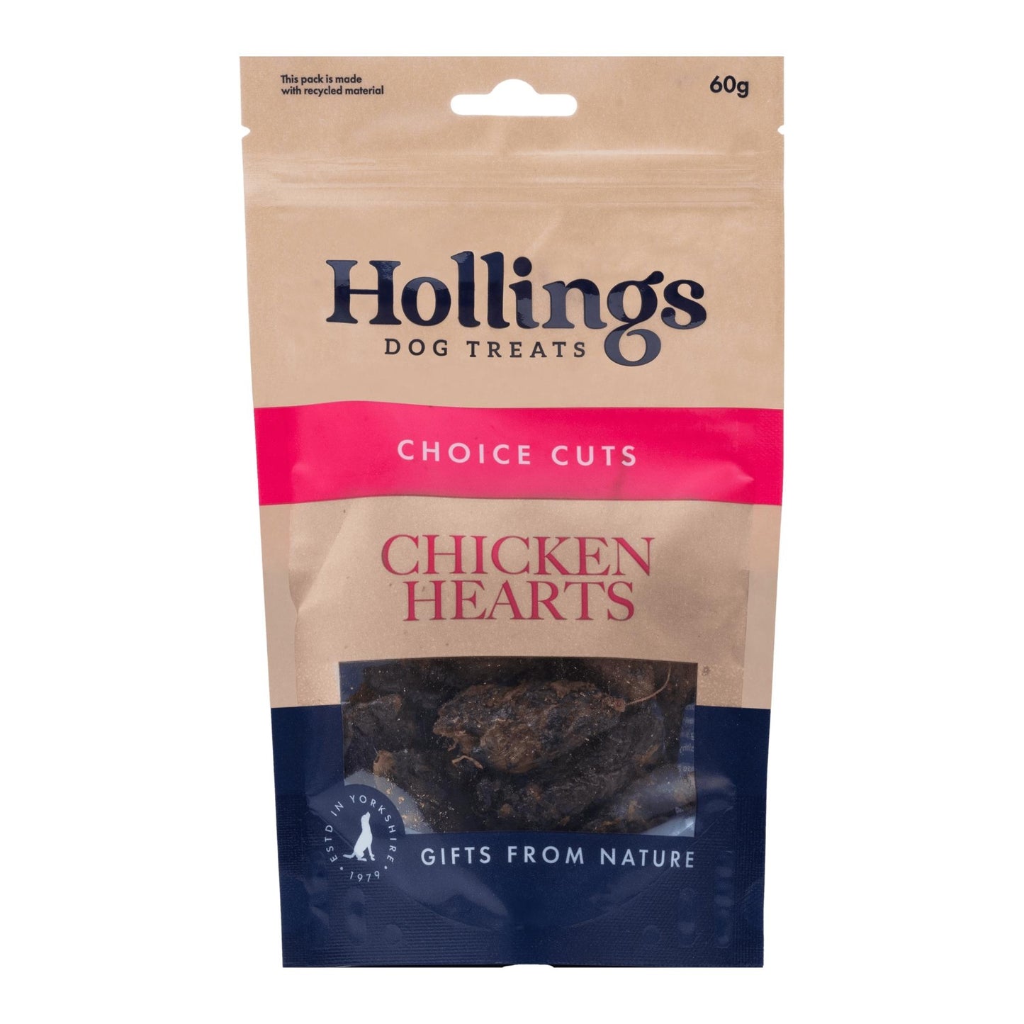 Hollings 100% Nat Chicken Hearts 12x60g