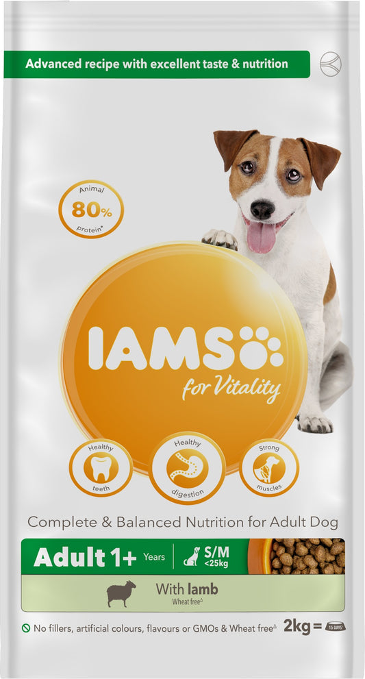 Iams Dog Adult Sml/Med Lamb 2x2kg