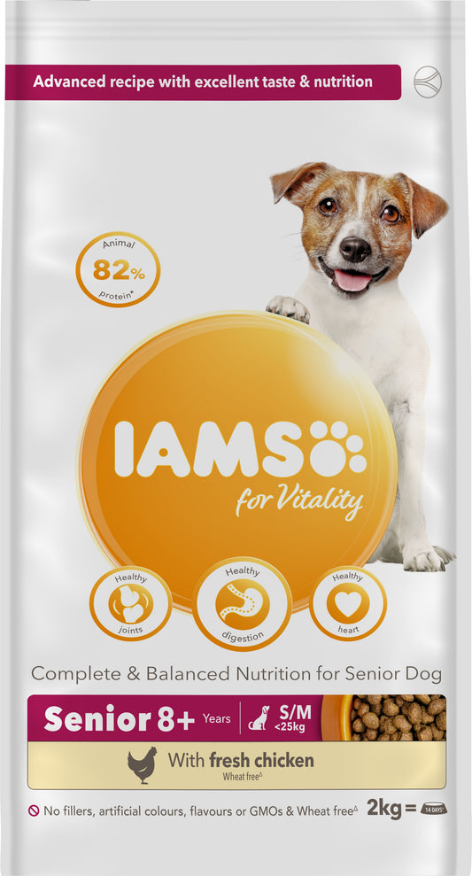 Iams Dog Senior Sml/Med Chick 2x2kg