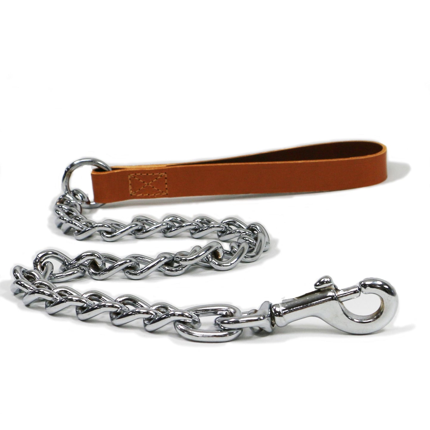Ancol Classic Leath Chain Lead Tan