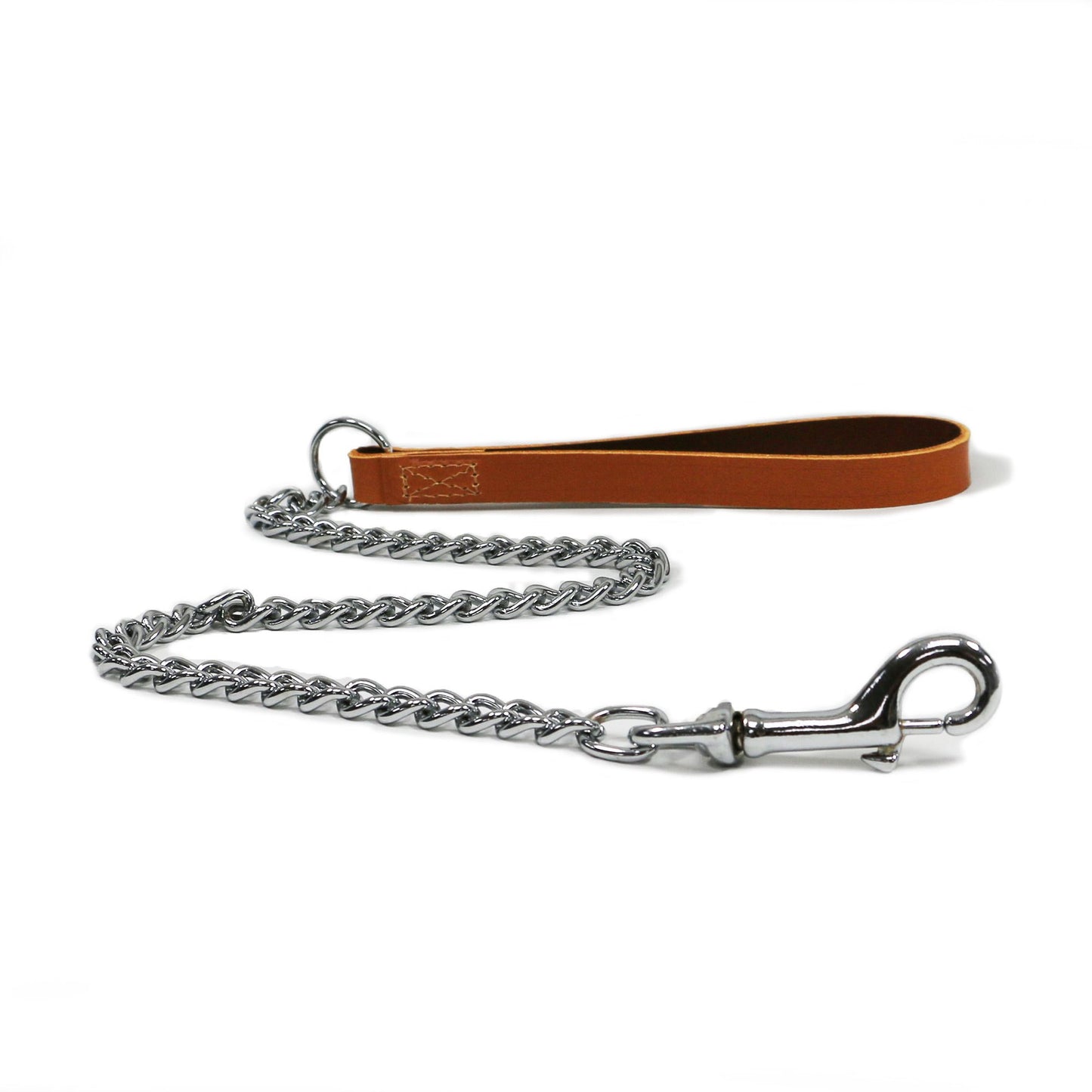 Ancol Classic Leath Chain Lead Tan