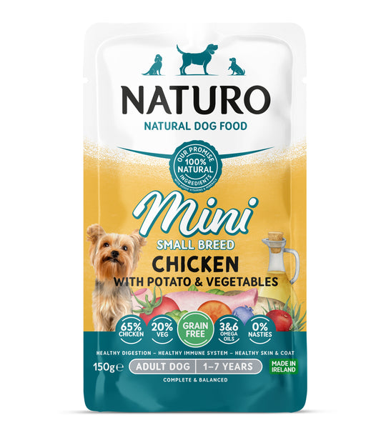 Naturo Adult Mini GF Chck P&V Pch 8x150g