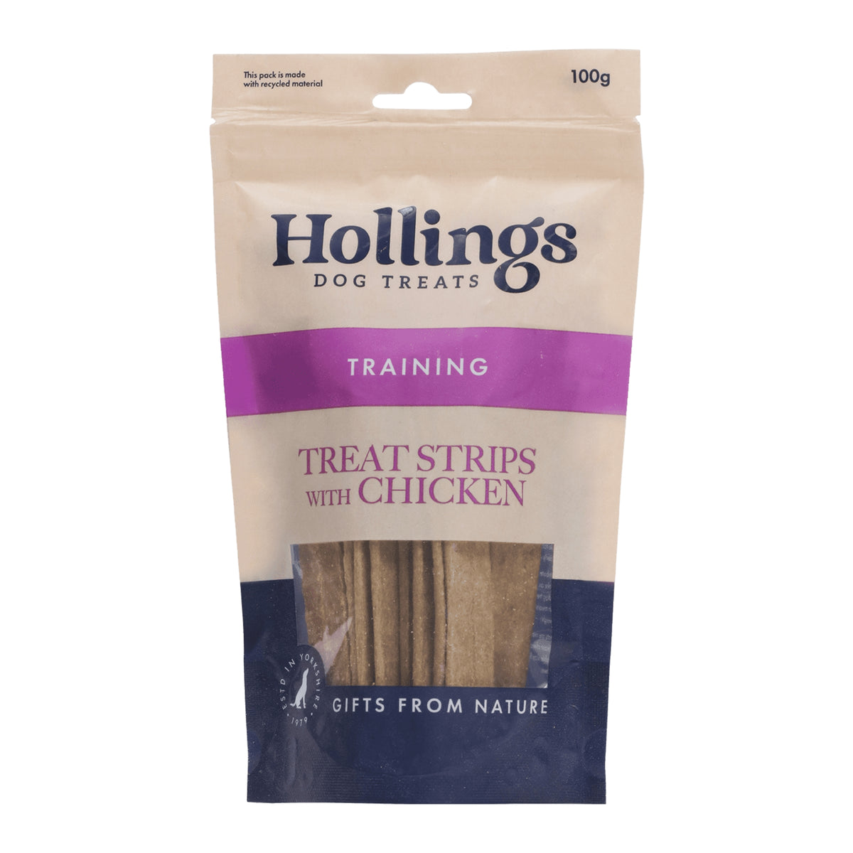 Hollings Treat Strip Chicken D/B 12x100g