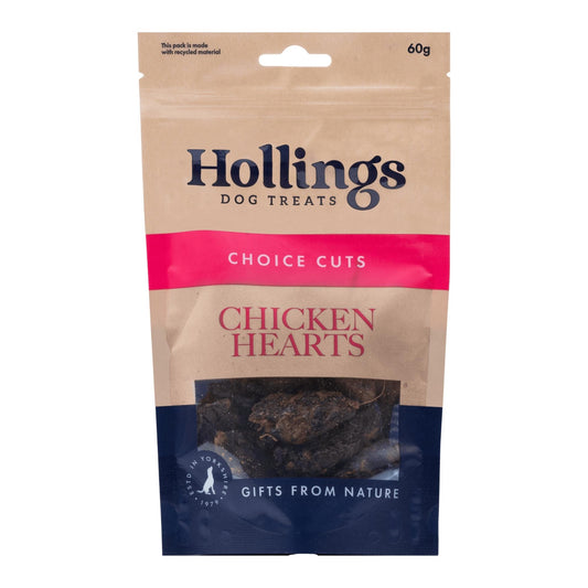 Hollings 100% Nat Chicken Hearts 12x60g