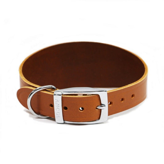 Ancol Tan Leather Greyhound Collar 47cm