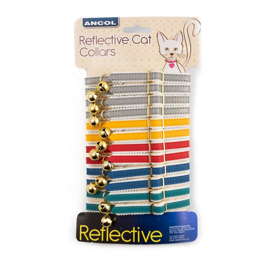Ancol Cat Reflective Collar Display Card x 12 Collars