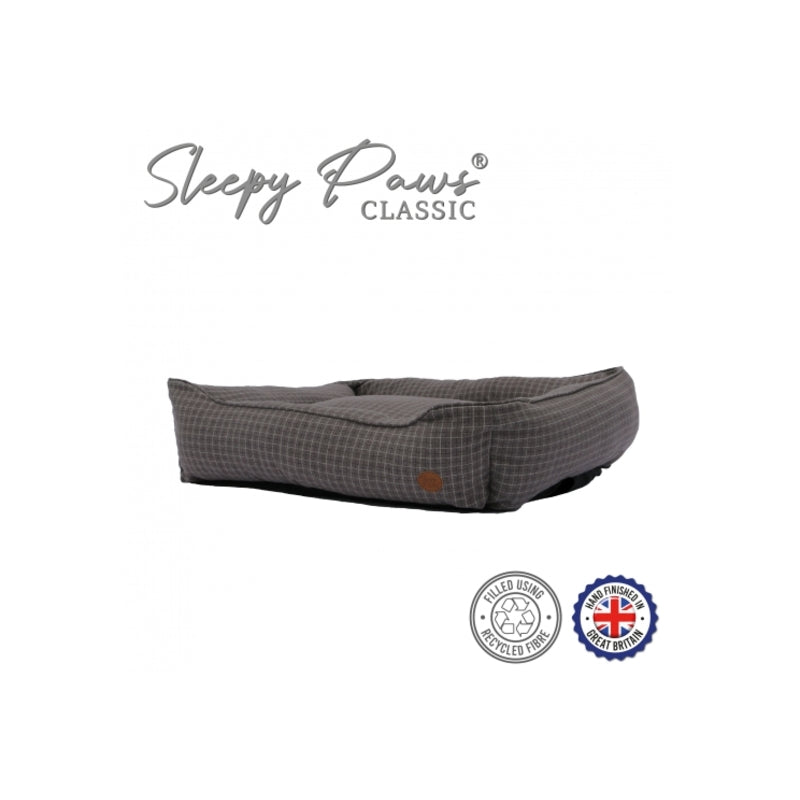 Ancol Sleepy Paws Classic Grey Check Square Bed