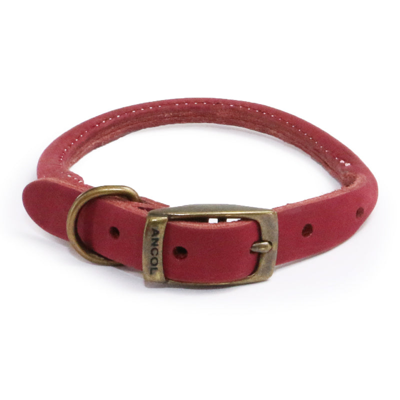 Ancol Timberwolf Round Sable Leather Dog Collar