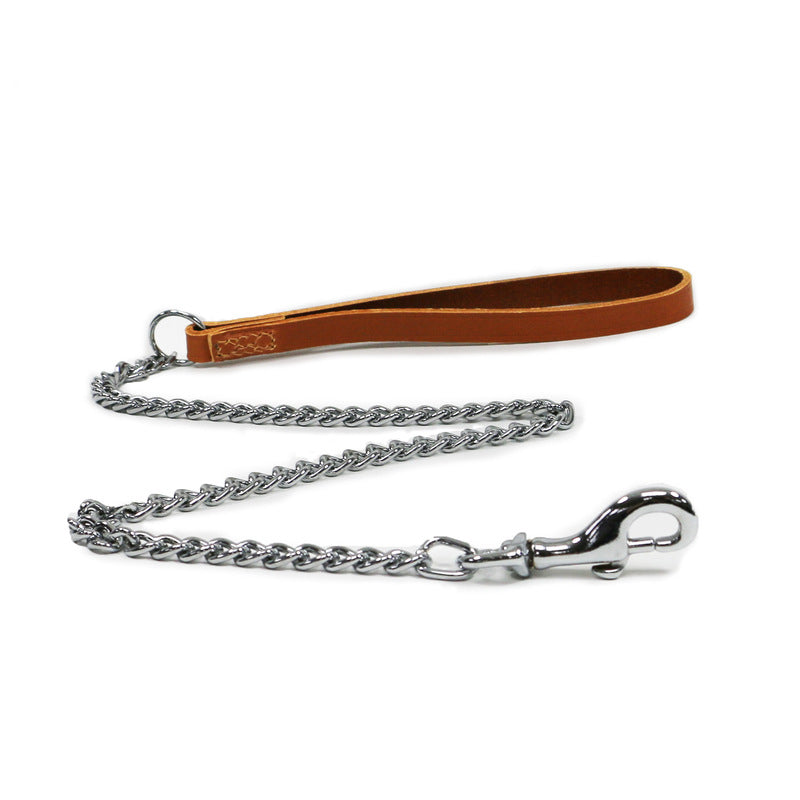 Ancol Classic Collection Leather Chain Lead Medium