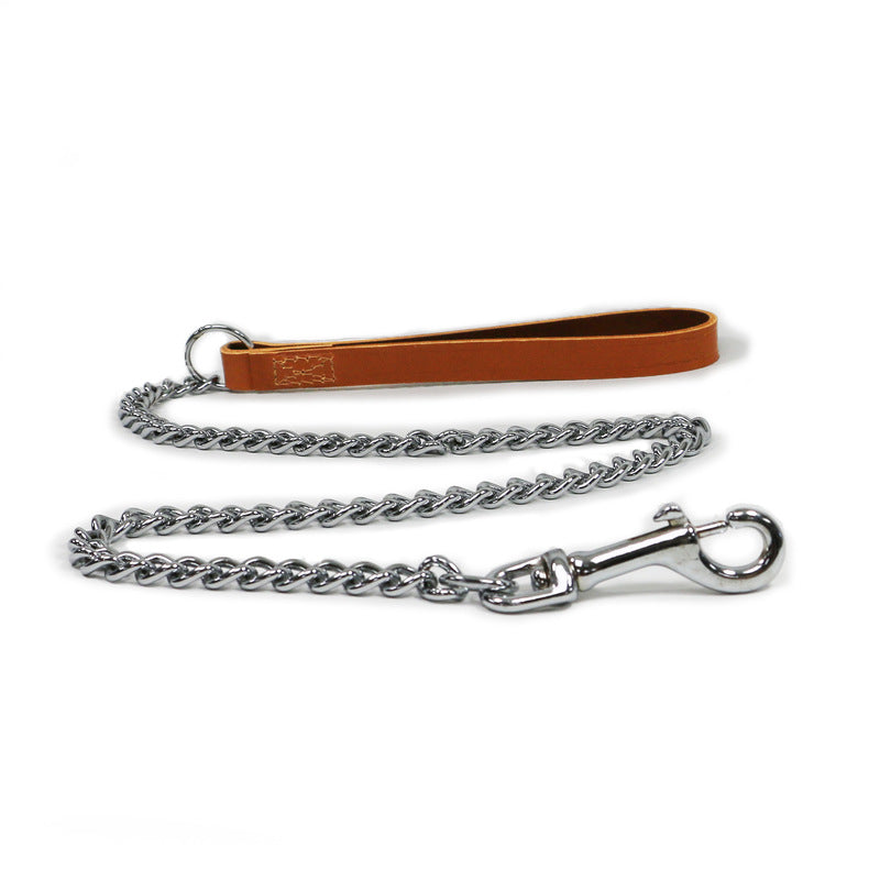 Ancol Classic Collection Leather Chain Lead Heavy