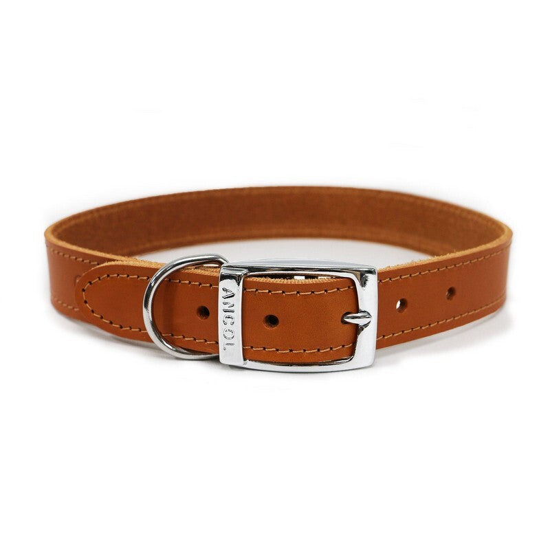 Ancol Classic Tan Sewn Leather Dog Collar