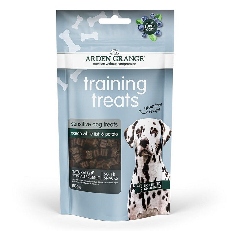 Arden Grange Training Treats Sensitive Grain Free White Fish & Potato with Superfoods 80g x 10