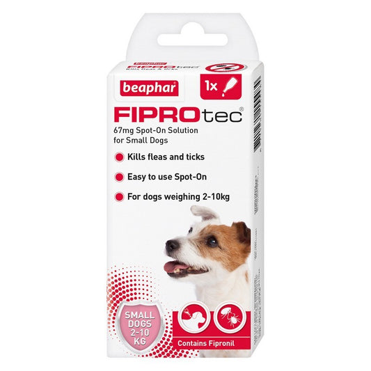 Beaphar FIPROtec Flea & Ticks Spot On for Small Dogs (2-10kg) 1 pipette x 6