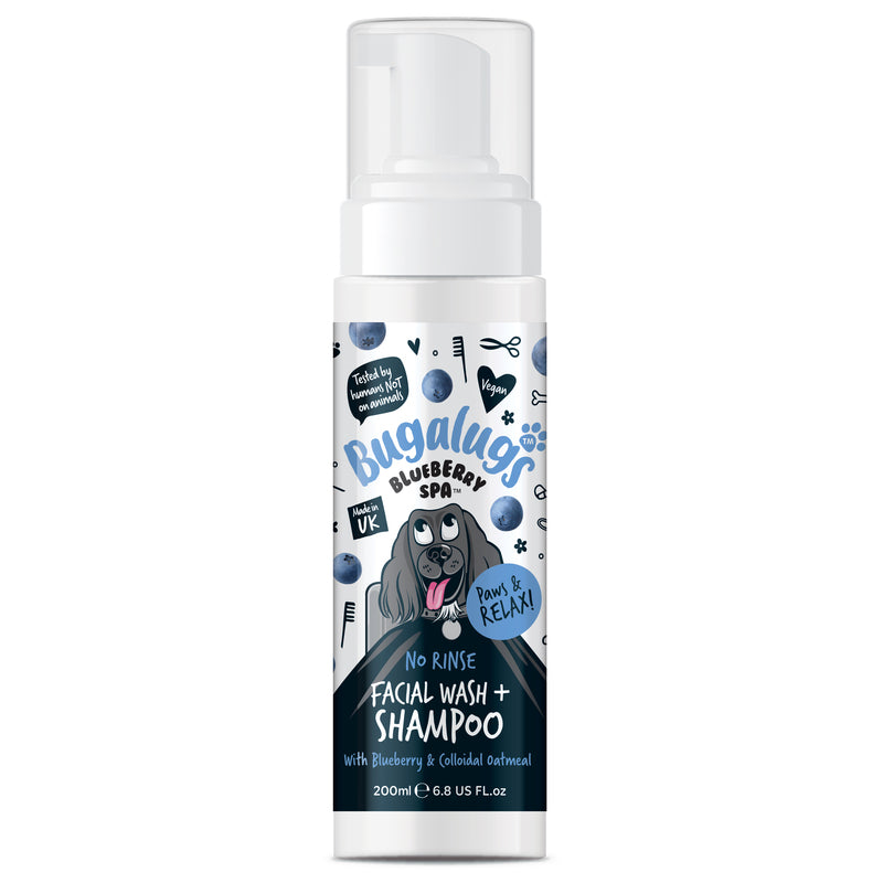 Bugalugs No Rinse Blueberry Spa Facial Wash Dog Shampoo