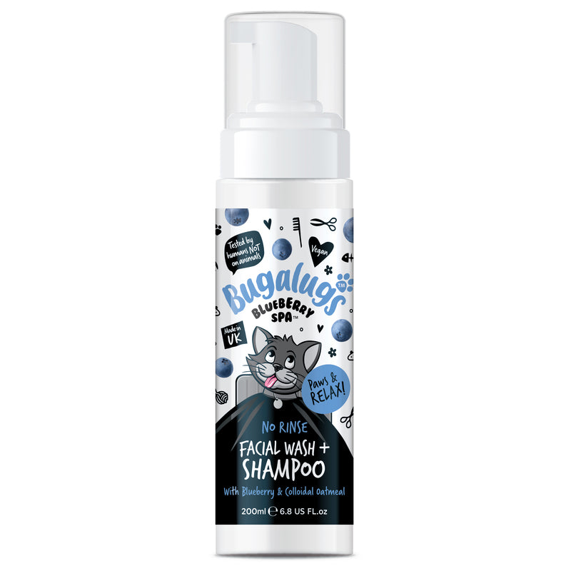 Bugalugs No Rinse Blueberry Spa Facial Wash Cat Shampoo