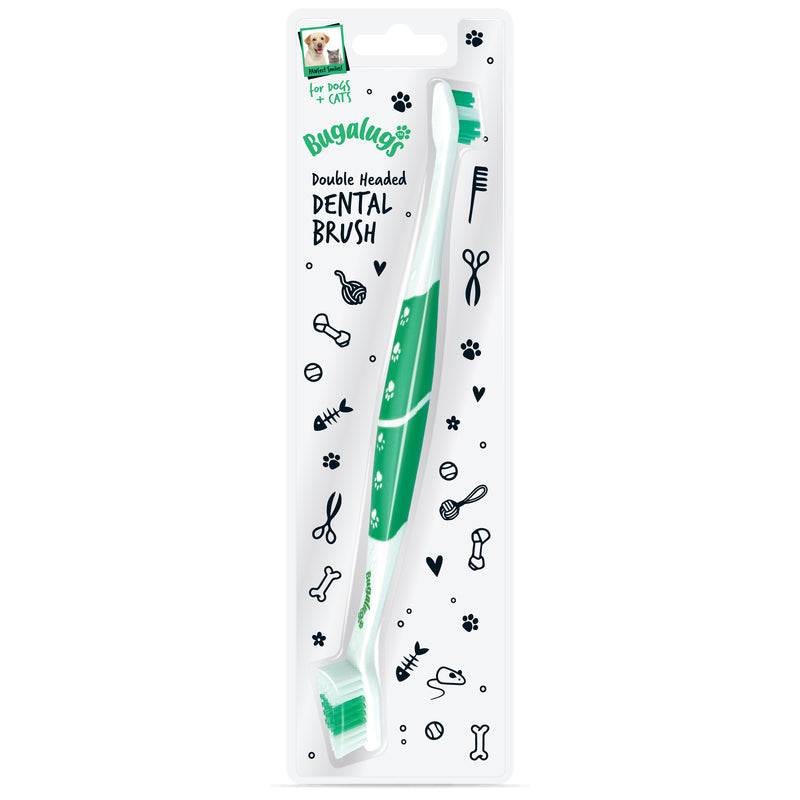 Bugalugs Double Ended Toothbrush for Dogs & Cats x 12