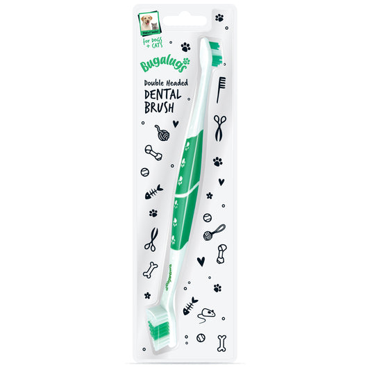 Bugalugs Double Ended Toothbrush for Dogs & Cats x 12