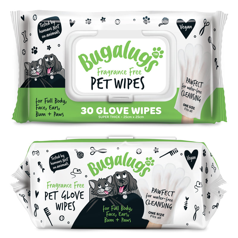Bugalugs Fragrance Free Glove Pet 30 Wipes