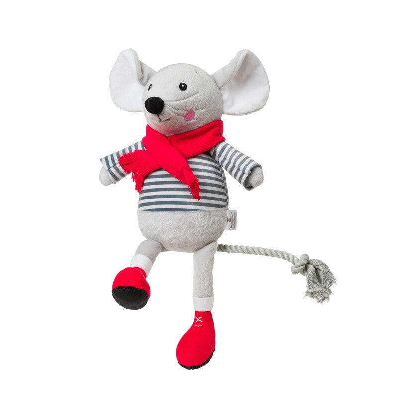 HOP Xmas Merry Mouse Rope Dog Toy Small