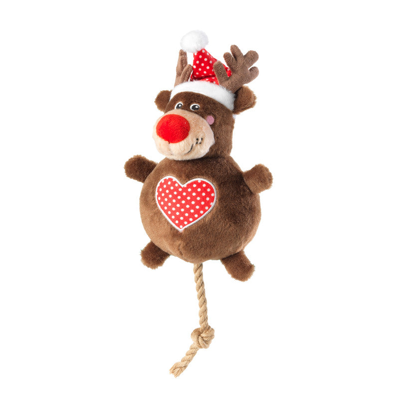 HOP Xmas Rudolph Snowball Dog Toy