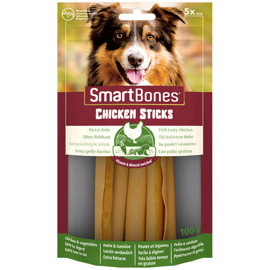 SmartBones Sticks Chicken Dog Treats 5 Pieces x 16