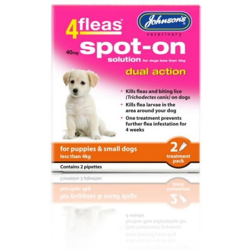 JVP 4Fleas Spot-On Puppies up to 4kg 2 pipettes x 6