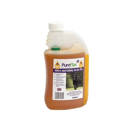 PureFlax 100% Natural British Flax Oil for Dogs 500 ml