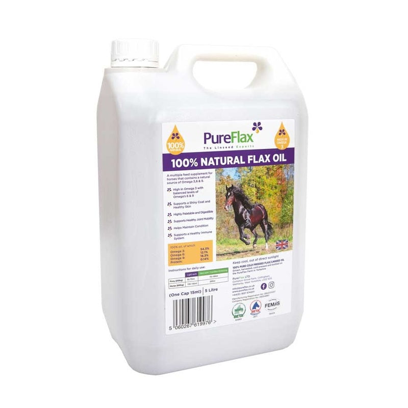 PureFlax Linseed Oil for Horses & Ponies 5L