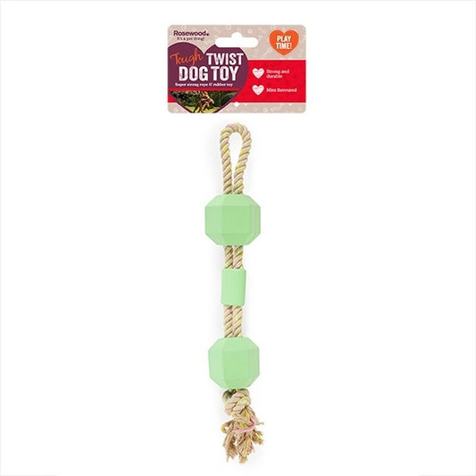 Rosewood Tough Twist Mint Flavour Rubber & Rope Toy x 4