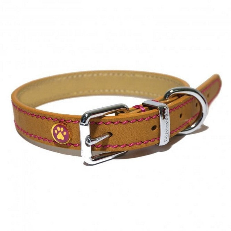 Rosewood Lux Leather Tan Dog Collar