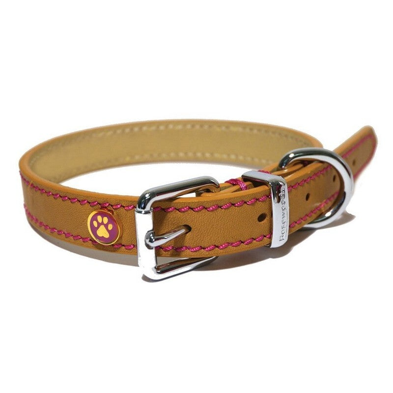 Rosewood Lux Leather Tan Dog Collar