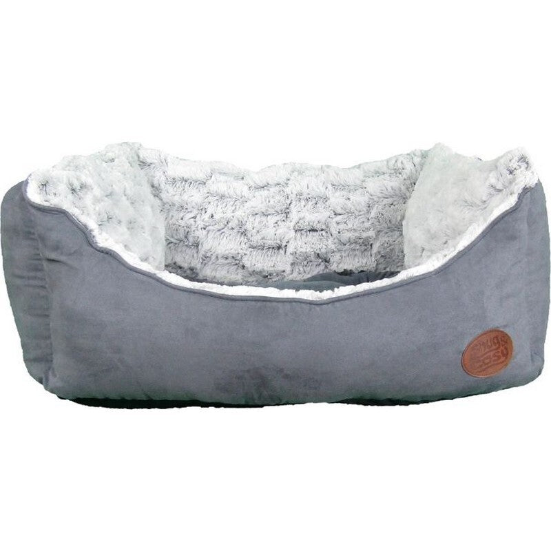 Snug & Cosy Novara Rectanglar Charcoal Dog Bed