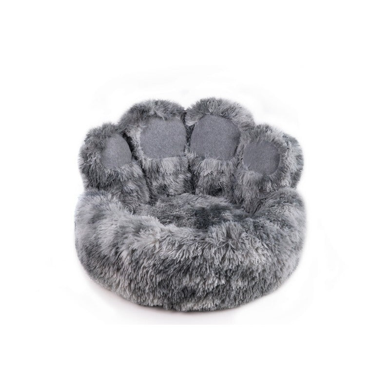 Snug & Cosy Anti Anxiety Paw Donut Grey Bed