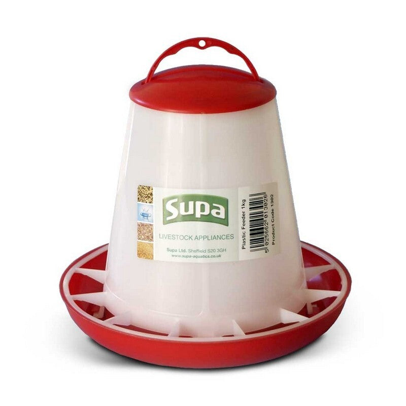 Supa Red & White Poultry Feeder