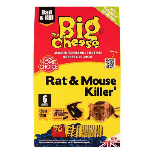 The Big Cheese Rat & Mouse Killer2 Grain Bait Sachets 25g x 6
