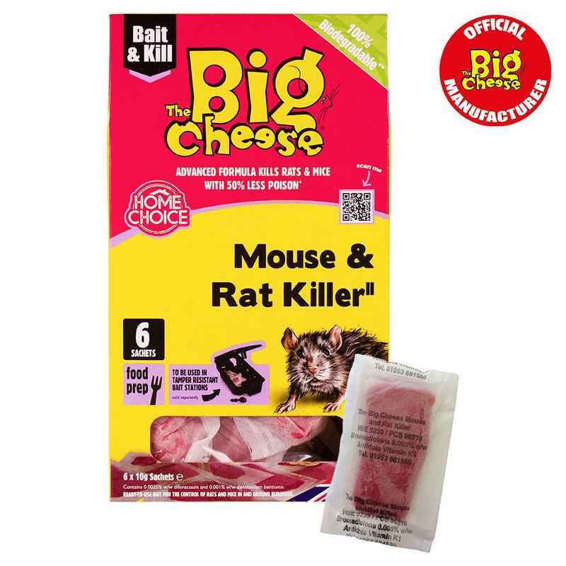 Big Cheese Mouse & Rat Killer2 Pasta Bait Sachets 6 pack