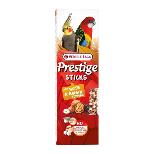 Versele Laga Prestige Stick Big Parakeet Nuts & Raisin 140g x 8