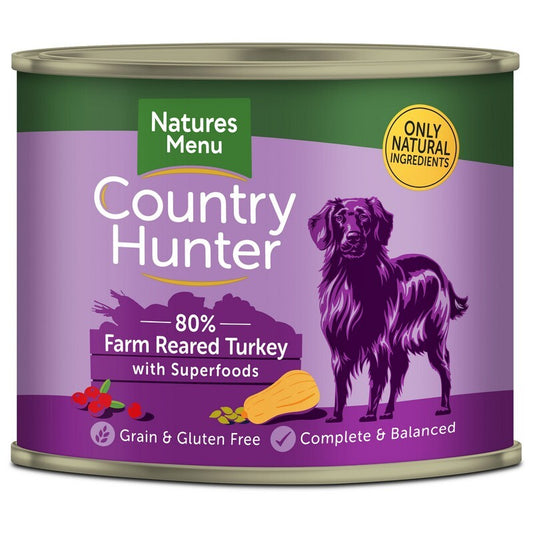 Natures Menu Country Hunter Turkey Dog Food Tins 600g x 6