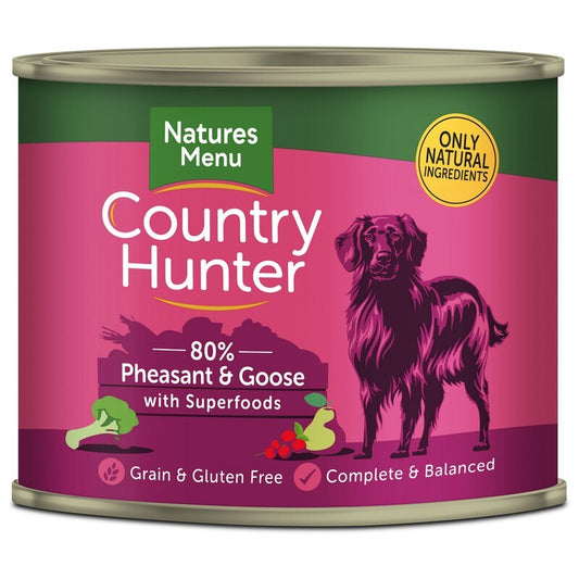 Natures Menu Country Hunter Pheasant & Goose Dog Food Tins 600g x 6