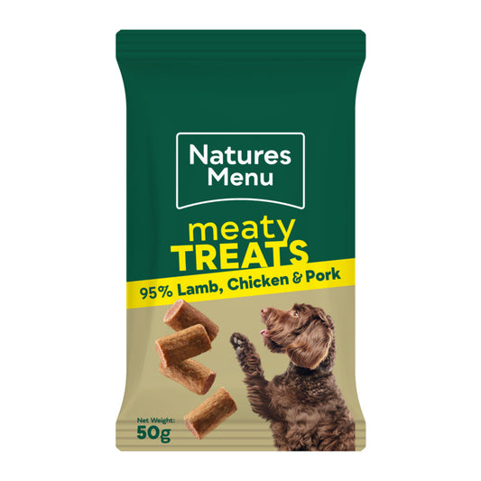 Natures Menu Meaty Treats Lamb & Chicken Dog Treats 50g x 12