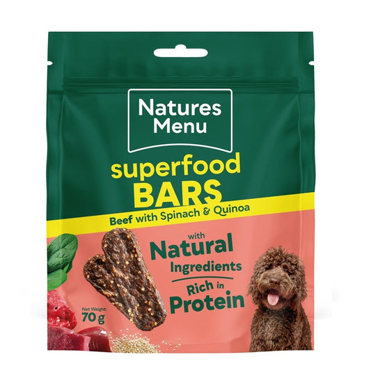 Natures Menu Superfood Bars Beef Dog Treats 70g x 9