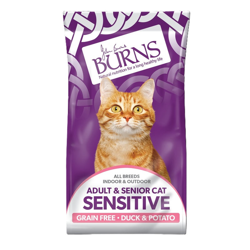 Burns Adult & Senior Cat Sensitive Grain Free Duck & Potato 1.5kg