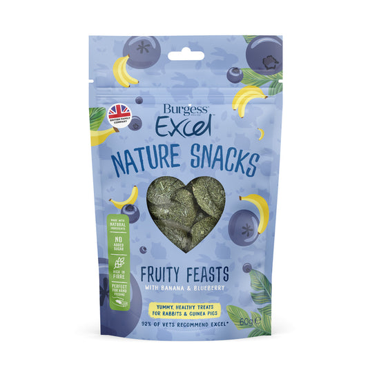 Burgess Excel Nature Snacks Fruity Feasts 60g x 8