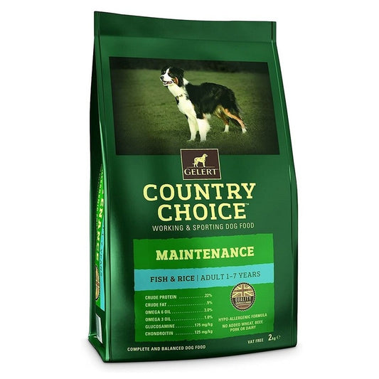 Gelert Country Choice Adult Maintenance Fish & Rice 2kg x 4