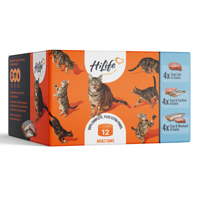 HiLife Cat Tuna Recipes in Sauce Tins 70g x 12 x 4