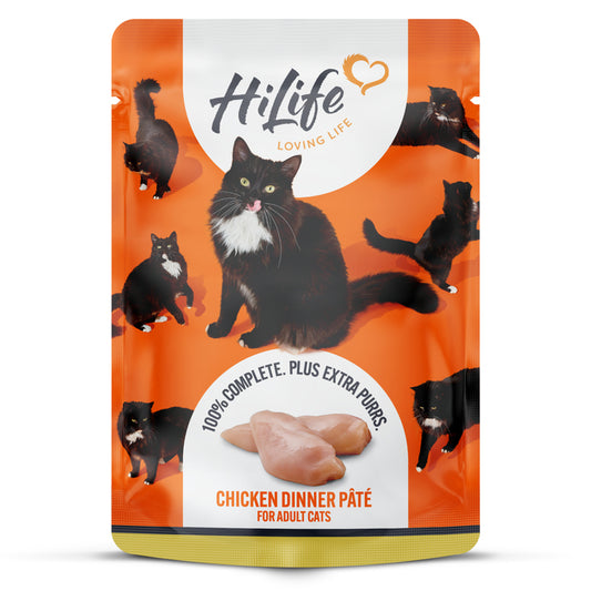 HiLife Cat Chicken Dinner Pate Pouch 70g x 18