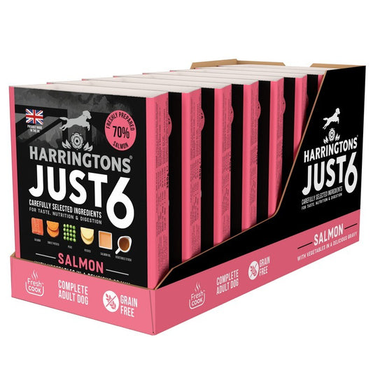 Harringtons Just 6 Complete Adult Salmon Trays 380g x 8